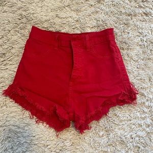 Cute red high waisted shorts